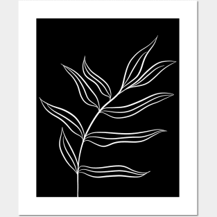 Botanical Leaf Line Drawing - Leaves in the Wind 3 Posters and Art